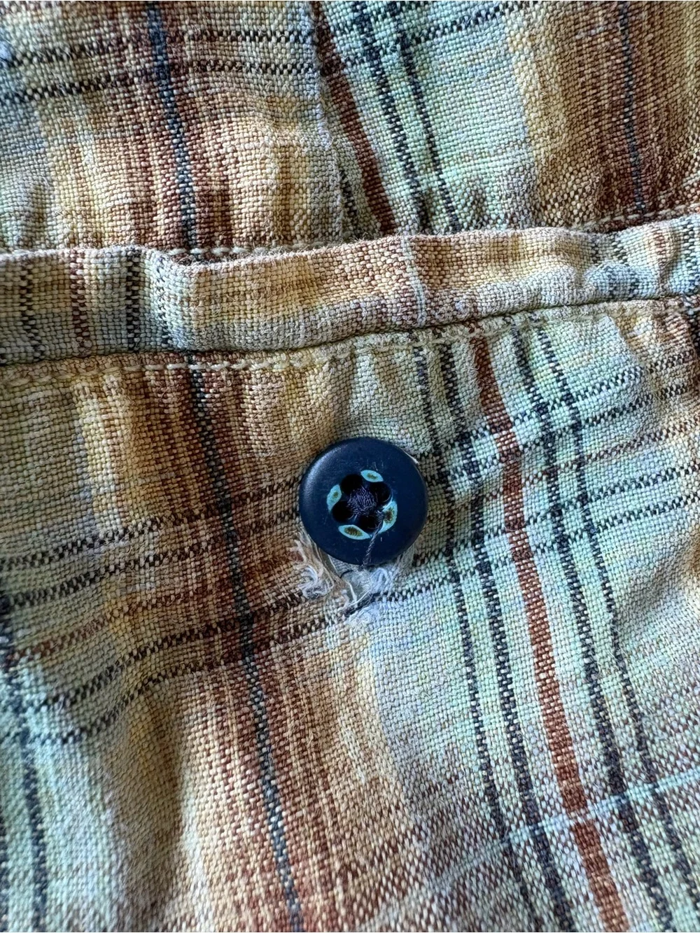 Tommy Bahama Plaid Cotton Linen Shorts - Beige Multi